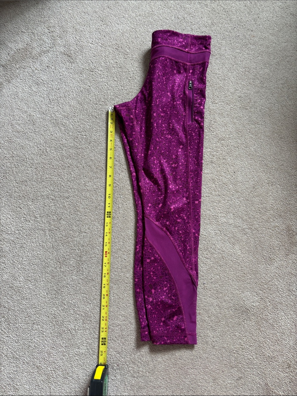 Lululemon Inspire Tights II Paradise Geo Regal Plum Multi Size 8 Cropped Legging